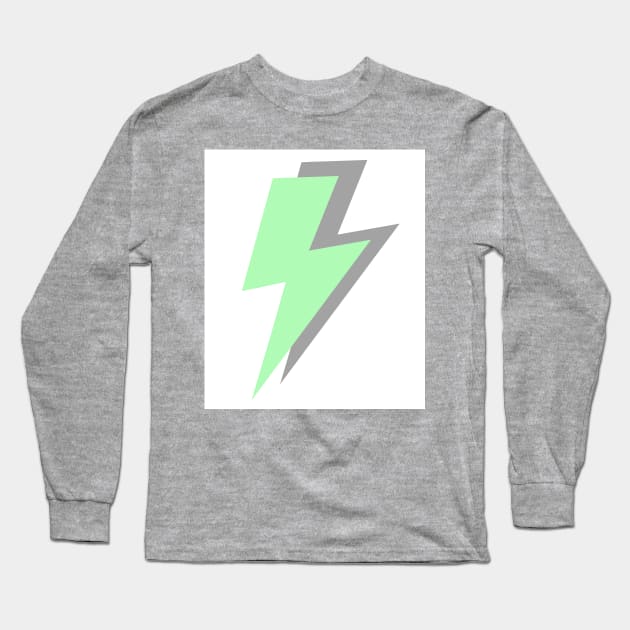 Mint Green and Grey, Lightning Bolts Long Sleeve T-Shirt by OneThreeSix